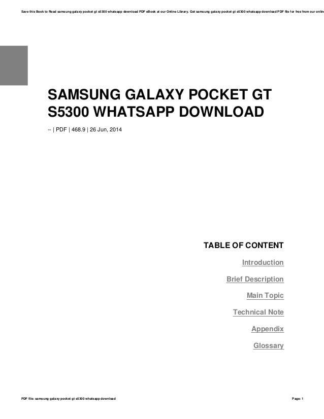 Free Whatsapp Download For Samsung Galaxy Pocket S5300